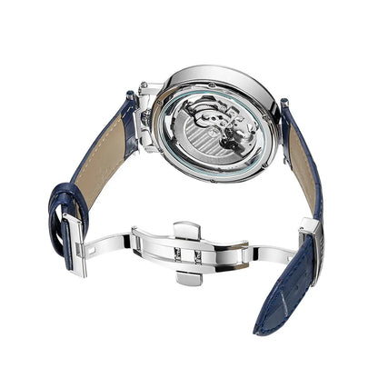 DIFFUL™ Luxury Big Skeleton Dial Moon Phases Tourbillon Hollowed Mechanical Men Wristwatch Watch With Leather Band